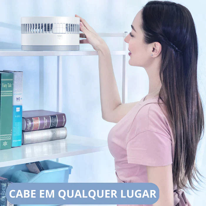 Ventilador Portátil Recarregável com Fluxo de Ar Turbo