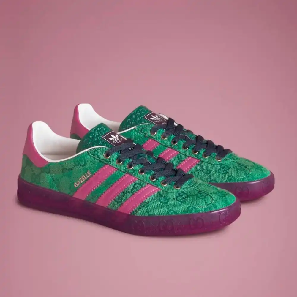 Gucci x adidas Gazelle Green Pink Strata