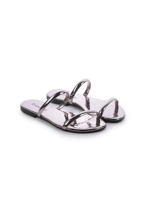 Rasteira Flat Anna Pewter