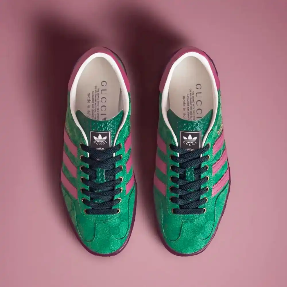 Gucci x adidas Gazelle Green Pink Strata